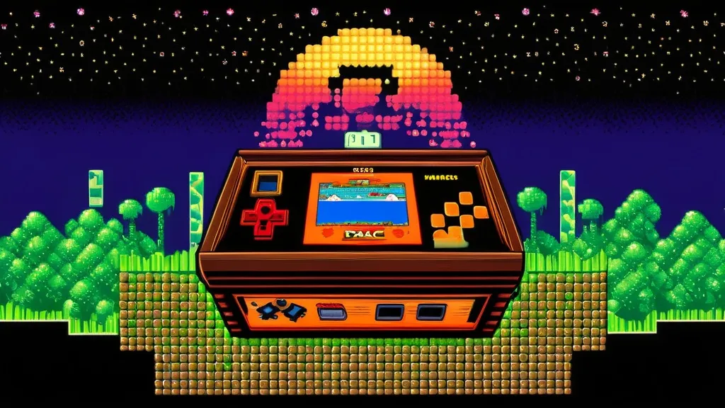 retro gaming console on vintage desk