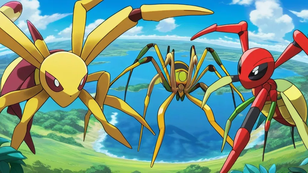 spider Pokémon character in a forest setting