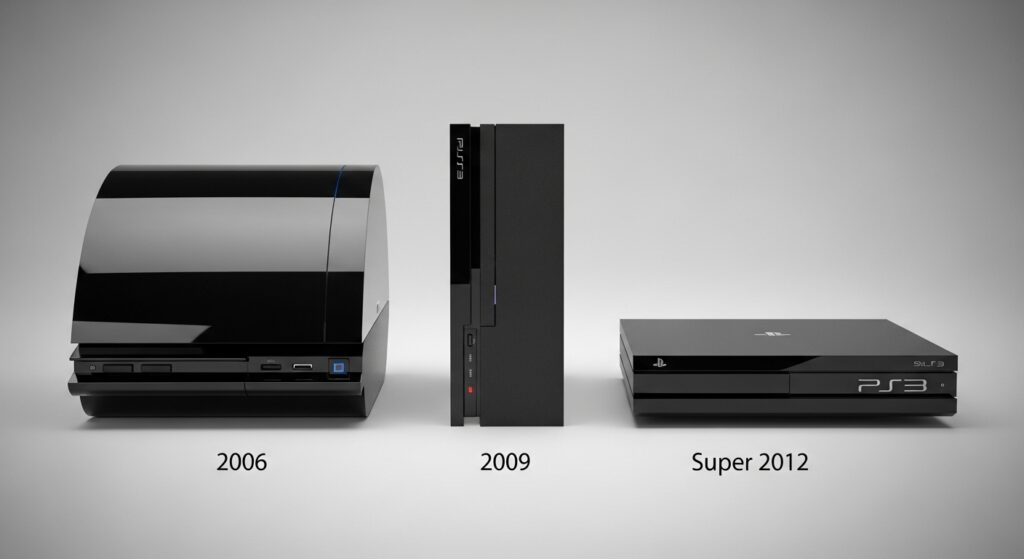 PS3 Fat vs PS3 Slim vs PS3 Super Slim comparison lineup